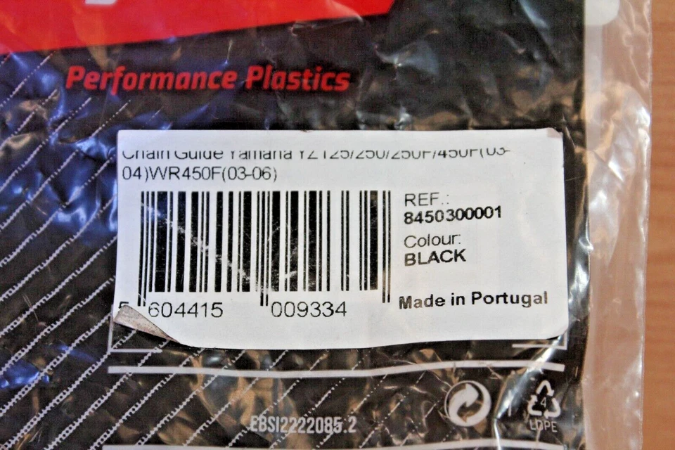 Yamaha YZ125 YZ250 YZ250F YZ400F WR450F 2003-2006 Polisport guía de cadena 64-0501 Foto 4 de 4