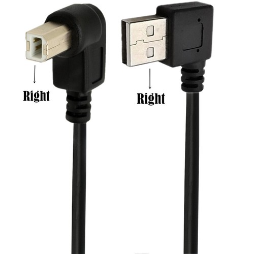USB 2.0 A Male To USB B Male Up Down Right Left Angle Printer Scanner Cable - Picture 11 of 21