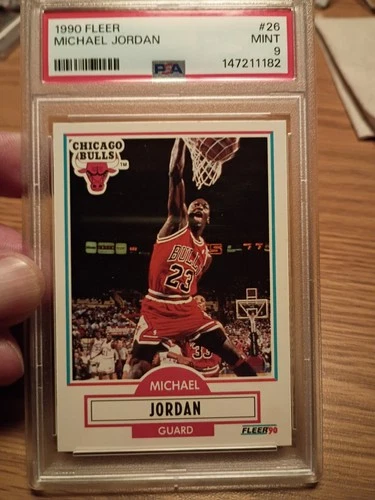 Fleer 1990-91 Michael Jordan #26 Chicago Bulls PSA 9 Black Line Bio Var