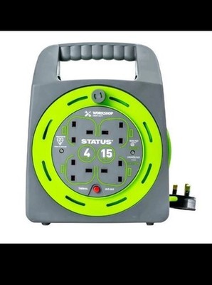 Status 15m 13Amp 4 Steckdosen Handtasche Kabeltrommel mit Thermoausschnitt