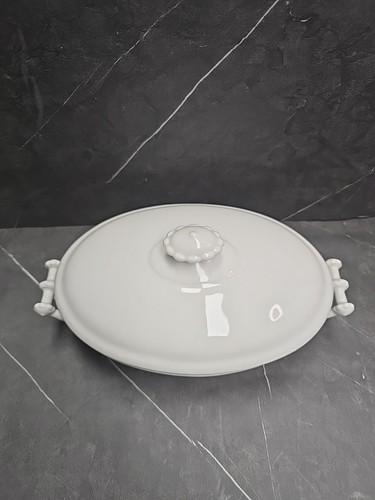 F Alluaud Marked Late 1800's White French Covered Serving Dish Or Tureen - Picture 2 of 11