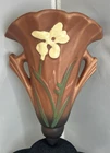 Vintage Signed Roseville Art Pottery Floral Wall Pocket 1284-8 8” REPRODUCTION