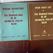 Bamford Automatic Pick Up Baler BL48 Working Instructions & Spare Parts List1958