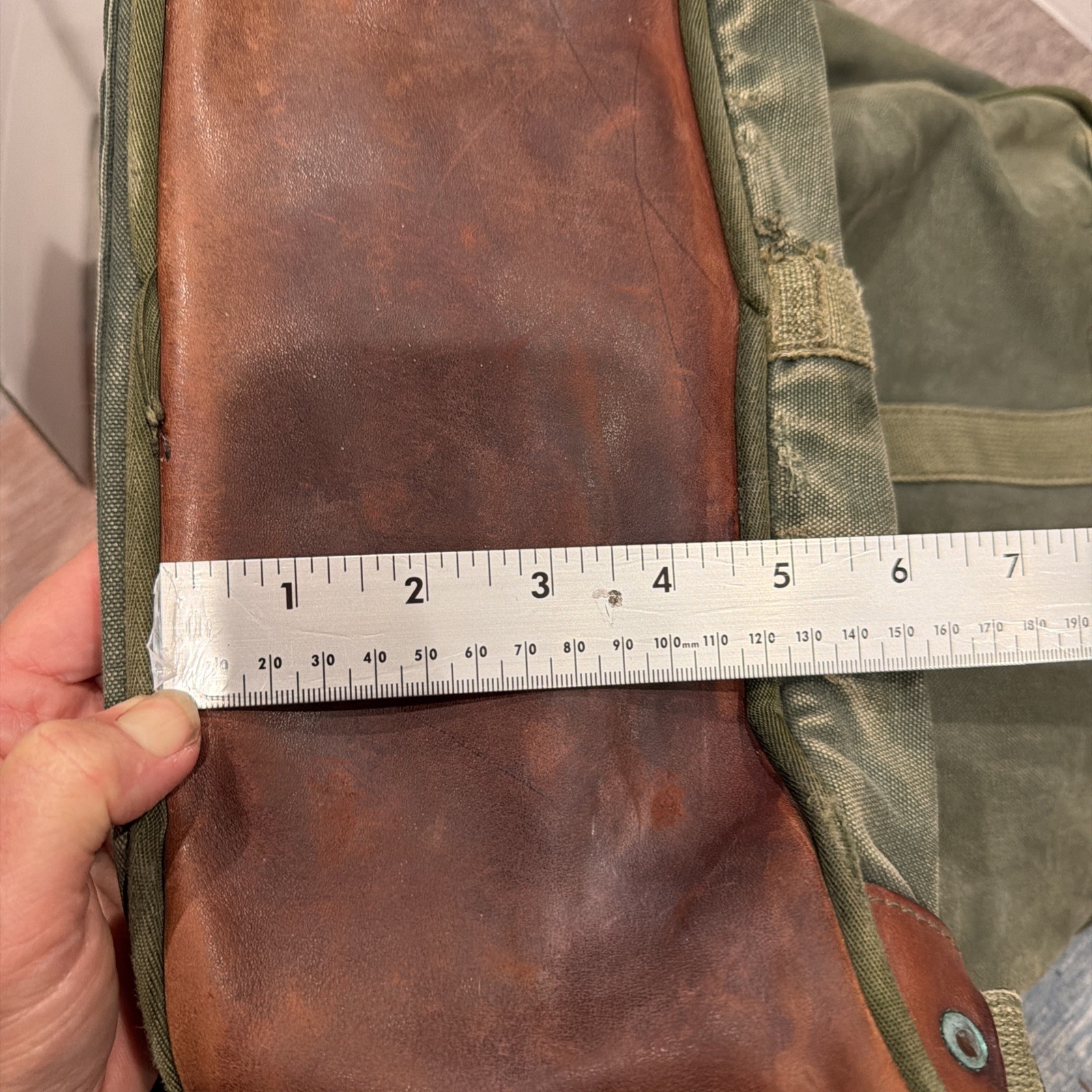 Orvis Battenkill Canvas Leather Backpack Green Br… - image 14