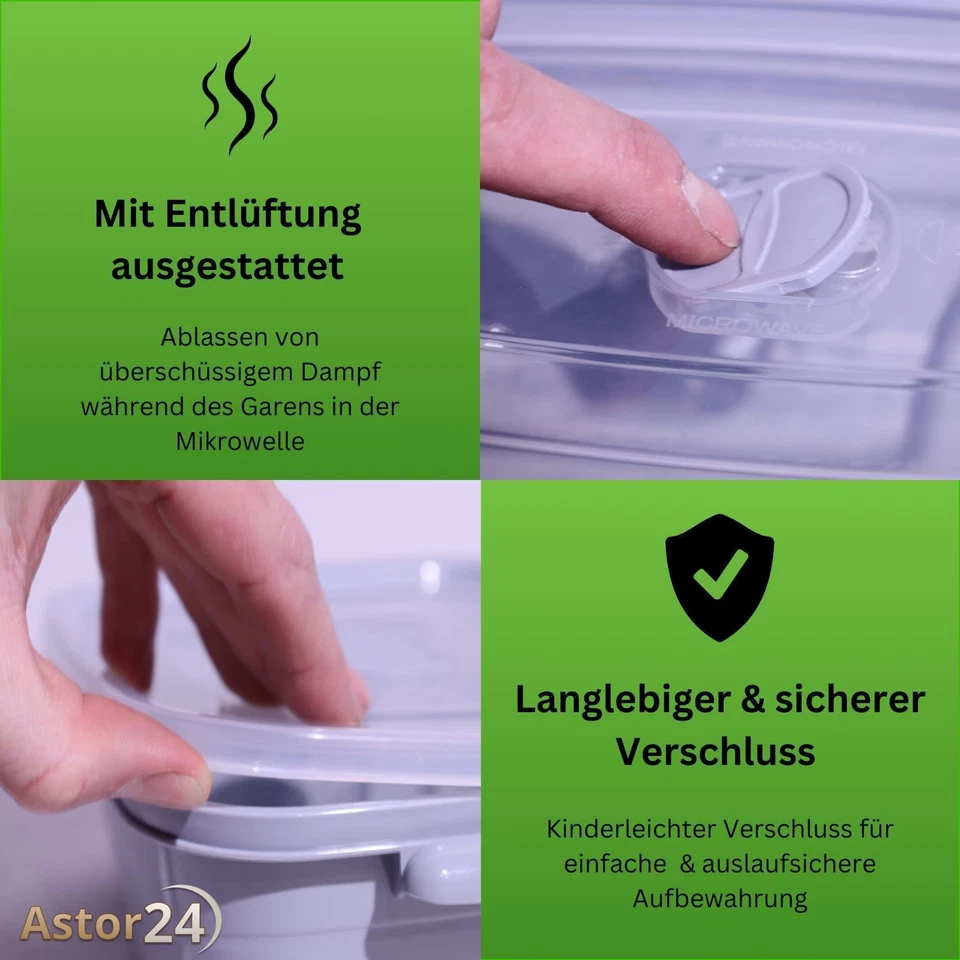 Mikrowellentöpfe 3er Set Mikrowellengeschirr Topf Töpfe Geschirr Kasserolle - Bild 4 von 4