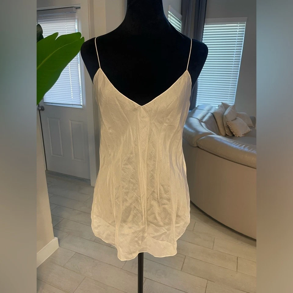 Ralph Lauren Silk Sheer Cami Tank кремовый белый 4 - Изображение 3 из 4