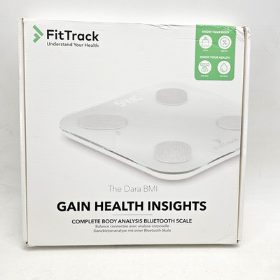 FitTrack Dara Smart BMI Digital Scale Accurate Bluetooth Glass Bathroom Scale