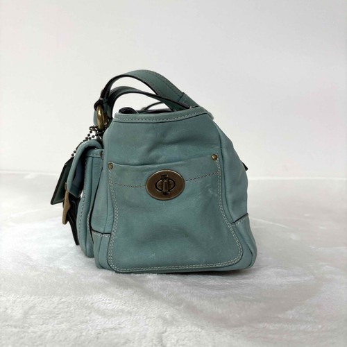 Coach 65th Anniversary Legacy Pocket Flap Satchel Handbag Mint Green Purse Y2K - Picture 6 of 10