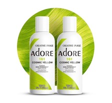  2 Pack Adore Semi Permanent Hair Dye Color 4oz  161 Cosmic Yellow 