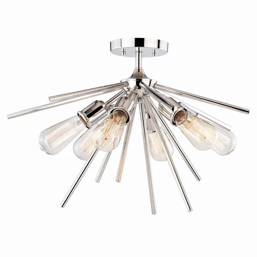 Estelle 6-Light Semi-Flush Mount in Mid-Century Modern and Sputnik Style 14.5 - Picture 1 of 13