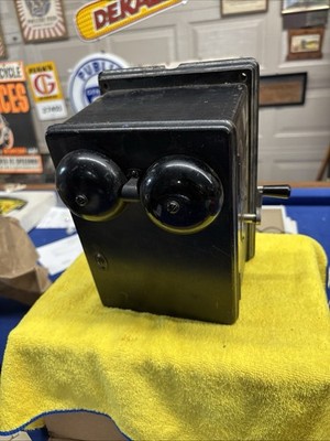 Antique Western Electric Oak Ringer Box 315E Hand Crank Original Nice