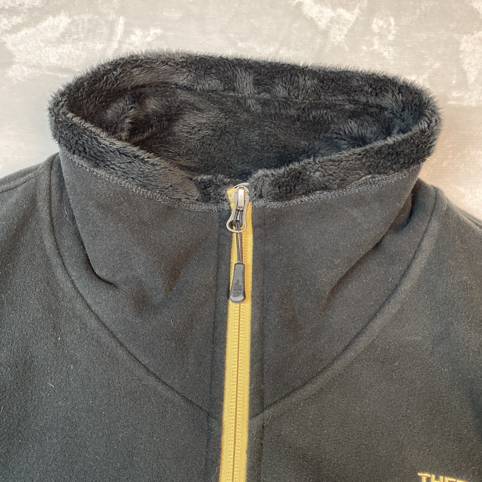 The North Face Morning Glory Fleece Jacket Black And Gold Women's L thumbnail 6