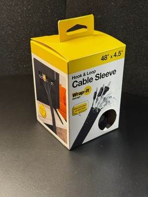 Wrap-It Cable Hook and Loop Sleeve - Black - 48'' x 4.5'' (Open-Box)