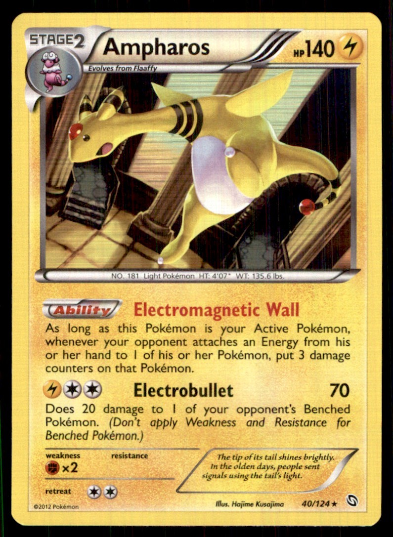 2012 Black & White - Dragons Exalted Ampharos Stage 2/Rare Holo #40