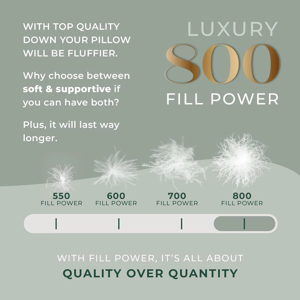 - Queen Size - Pack of 1 - Soft Luxury Hotel Pillow - 100% European Goose Dow... - Image 3 of 4