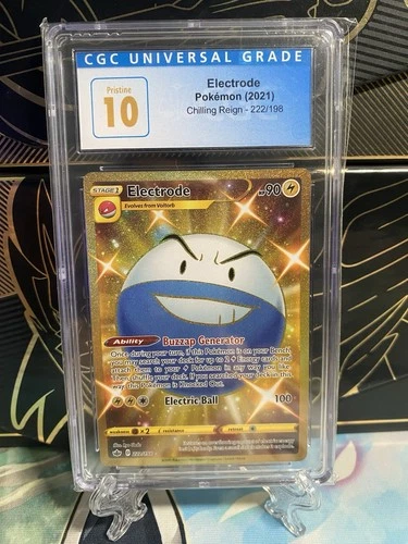 Pokemon Chilling Reign CGC 10 Pristine Electrode 222/198 Secret Rare Shiny Gold