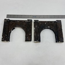 2 Vintage HO Scale Stone Brick pattern Train Tunnel Railroad Scenery 1877