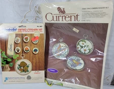 VTG NOS Current Trio Embroidery #7127-3 Wonder Art Cameo Mushroom Kit # 5807READ