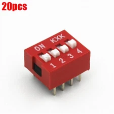 20Pcs Red Pitch Z Slide Type Switch Module 2.54MM 4-Bit 4 Position Way Dip Ic kl
