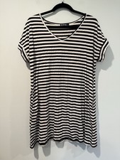 BTFBM Dress Womens Large Striped Stretch Travel Pockets Lightweight Vacation