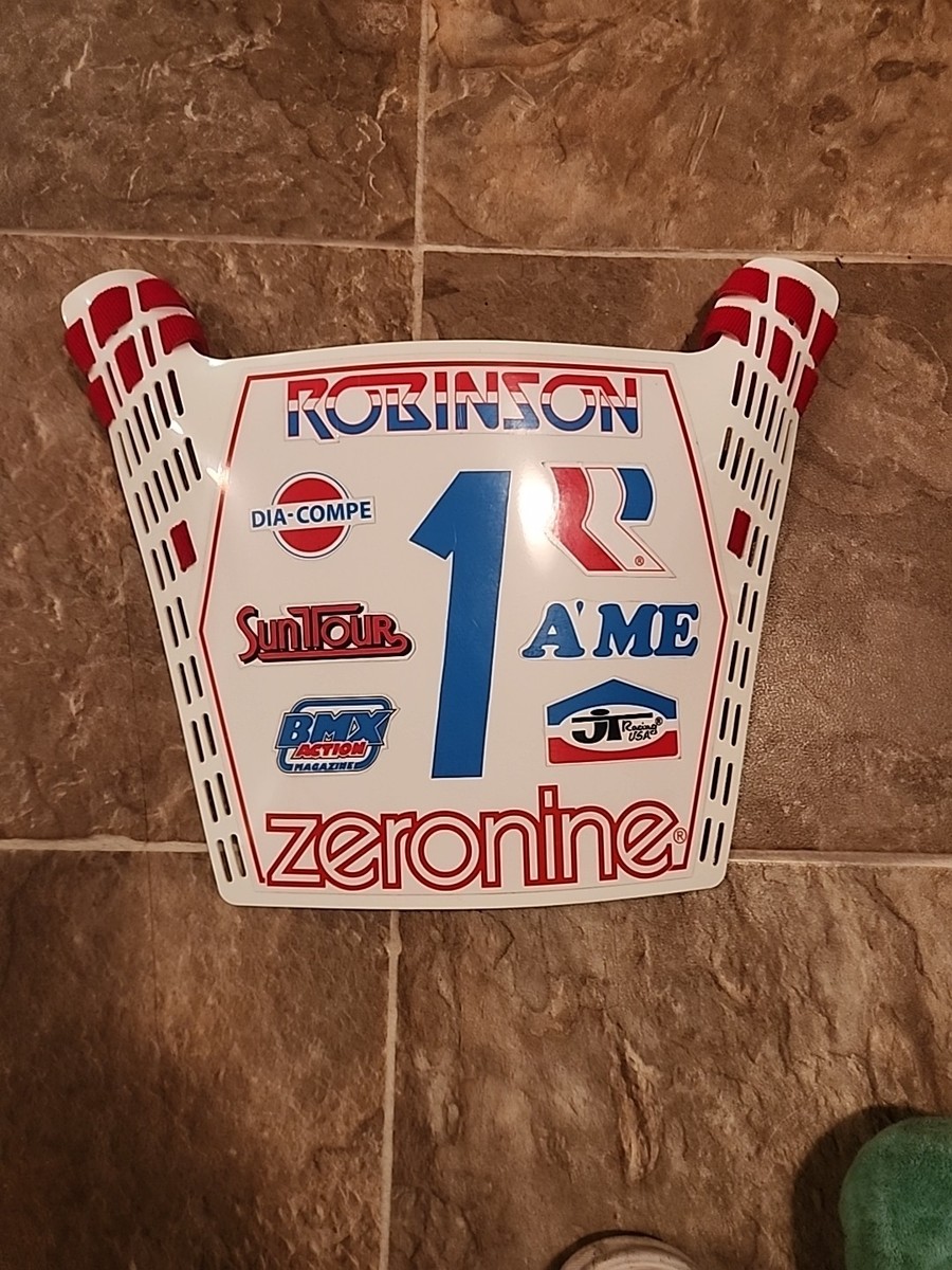 Authentic ZERONINE STADIUM BMX Number plate - ROBINSON RACING BMX