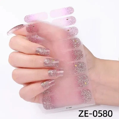 Nail Art Stickers Self Adhesive Christmas Nail Polish Wraps Full Cover (ZE0580)