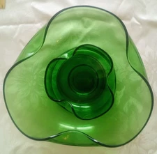 Vintage Anchor Hocking Glass ~ 2 Piece Chip and Dip Set Green 