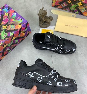 Louis Vuitton Monogram Sneaker Black White Multicolor Designer Colorful Low Top