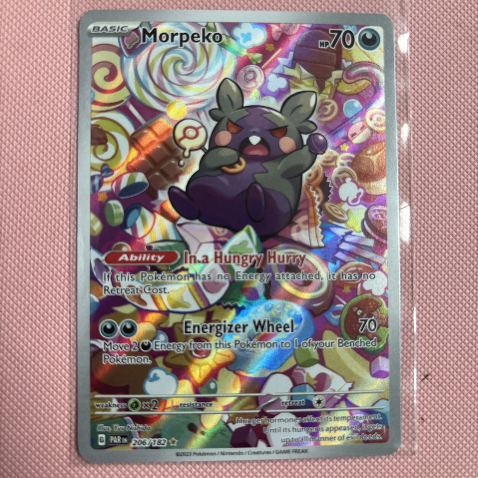 2023 Pokemon Paradox Rift Morpeko 206/182 Illustration Rare Holo NM