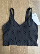 LULULEMON Align Tank Top Light Support A/B Cup Flocked Polka Flock Black Sz 8