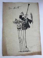 Tim Burton COA Art Painting Original Drawing Vintage Paper Signed