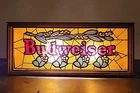 Vintage Budweiser Beer Sign Faux Stained Glass Needs Work
