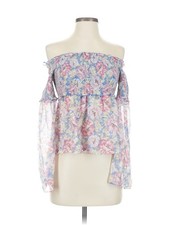 Intermix Women Pink Long Sleeve Silk Top P