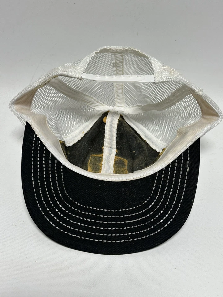 De Colección Amana Society Builders Sombrero Gorra Correa Trasera Malla Blanca con Parche Foto 3 de 4