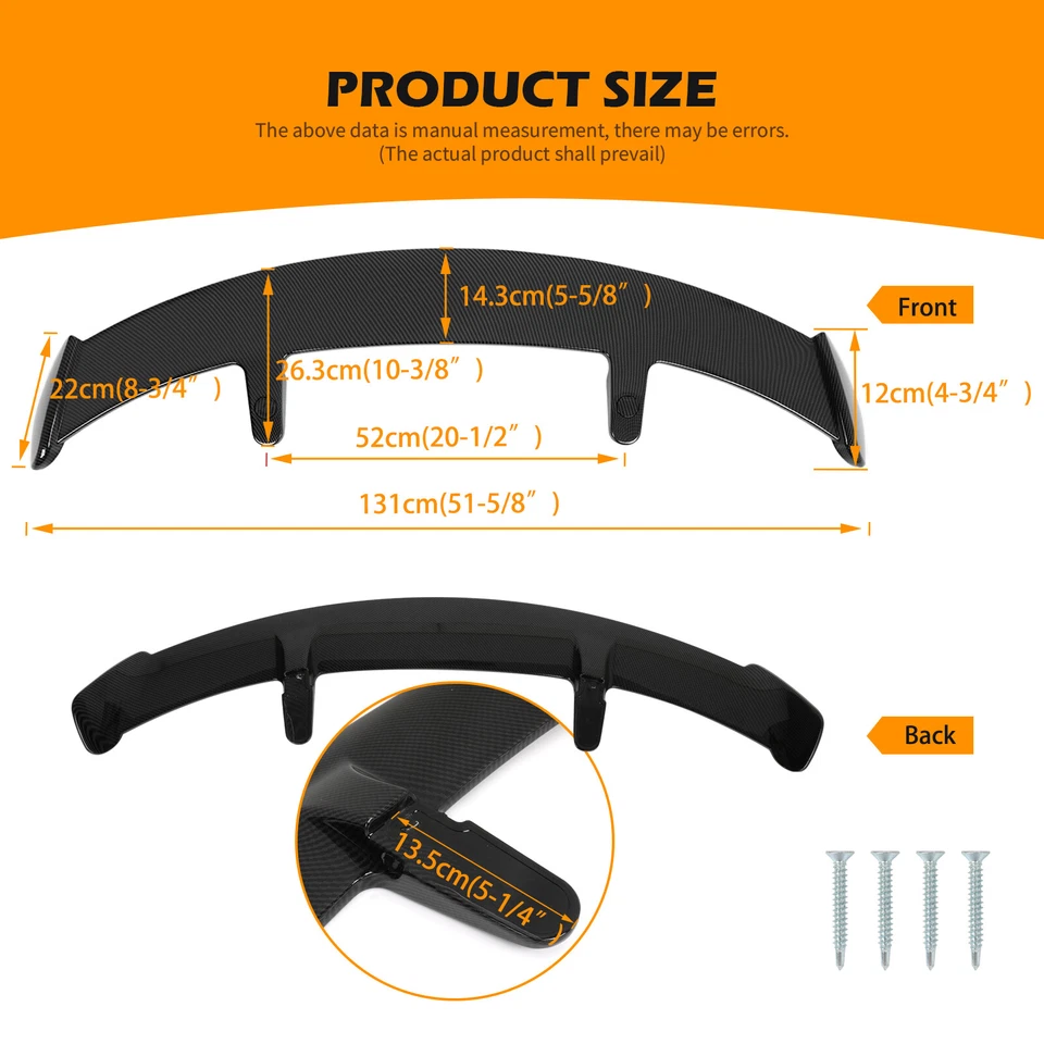 52'' Rear Trunk Window Roof Spoiler Wing Carbon Fiber For 2010-2016 Cadillac SRX Foto 3 de 4