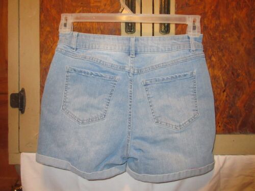 d.jeans Blue Denim Jean Cuffed Shorts-Size 6 - Cotton Blend Stretch Medium Wash - Picture 4 of 4