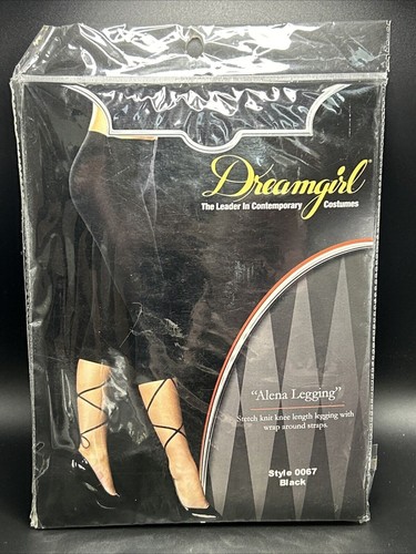 Dream Girl Alena Leggings Knee Length Wrap Around Straps Black 0067 S/M - Picture 2 of 3