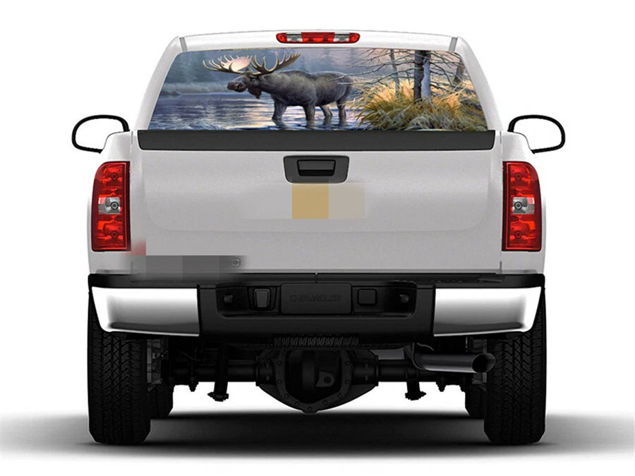 Adesivo adesivo decoração floresta alce janela traseira à prova d'água 22" x 65" - Imagem 2 de 4