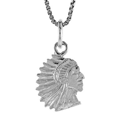 COOLSTEELANDBEYOND Punk, Annata Capo Indiano Cranio Teschio Ciondolo, Collana con Pendente da Uomo, Acciaio Inossidabile, Catena Grano 75cm