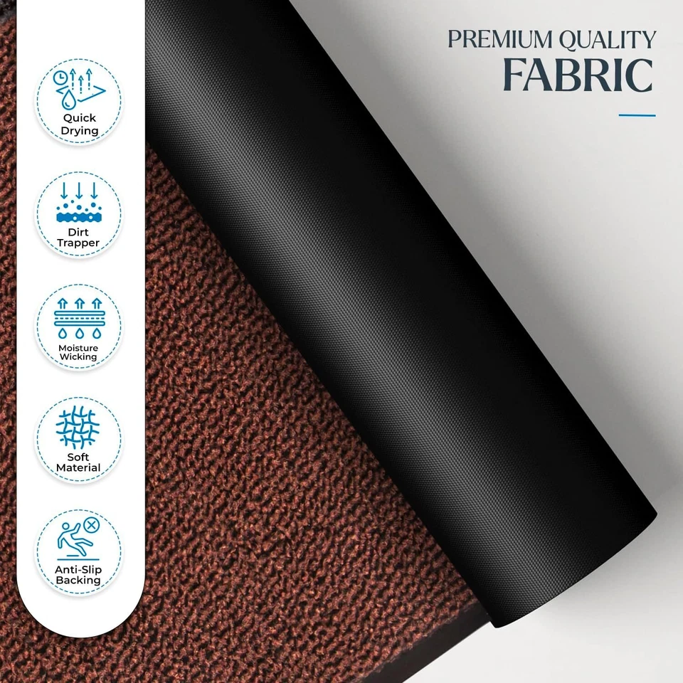 Heavy Duty Non Slip Barrier Door Mat Rubber Backing Kitchen Floor Entrance Mats - Image 3 of 4