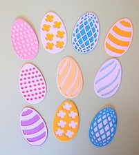 Easter Egg Eggs Paper Die Cut Embellishments scrapbooking 10 pc card making
