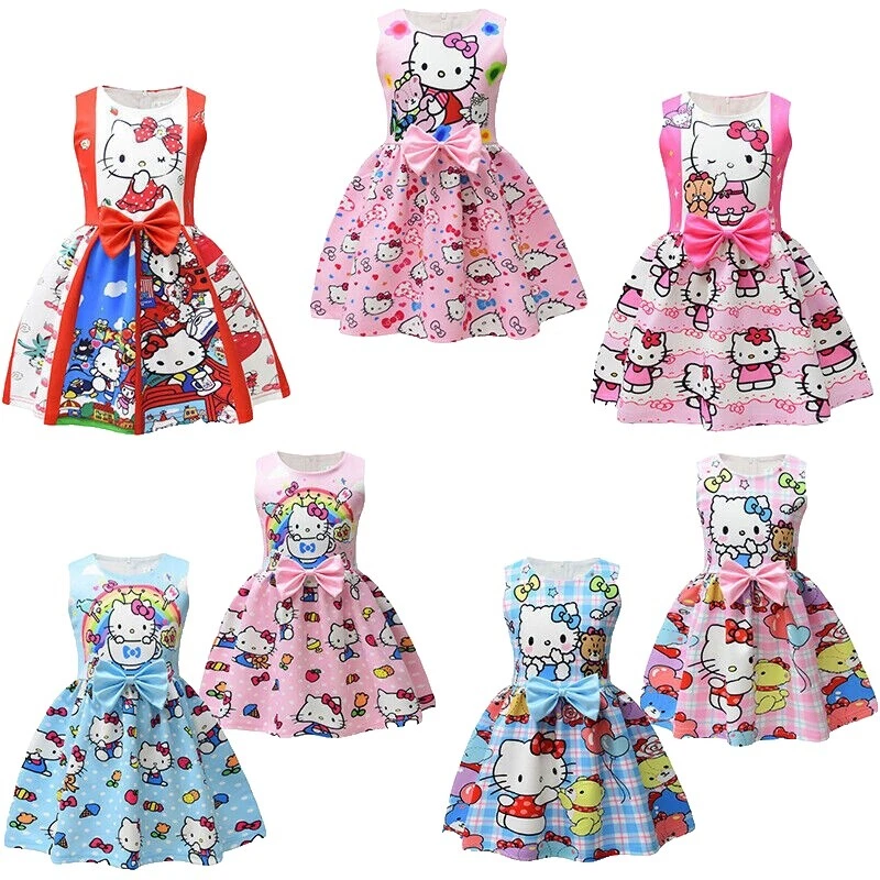 Vestidos para niñas Hello Kitty (tallas 4 en adelante)