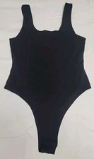 A New Day Women's Square Neck Sleeveless Bodysuit Black Size Small 