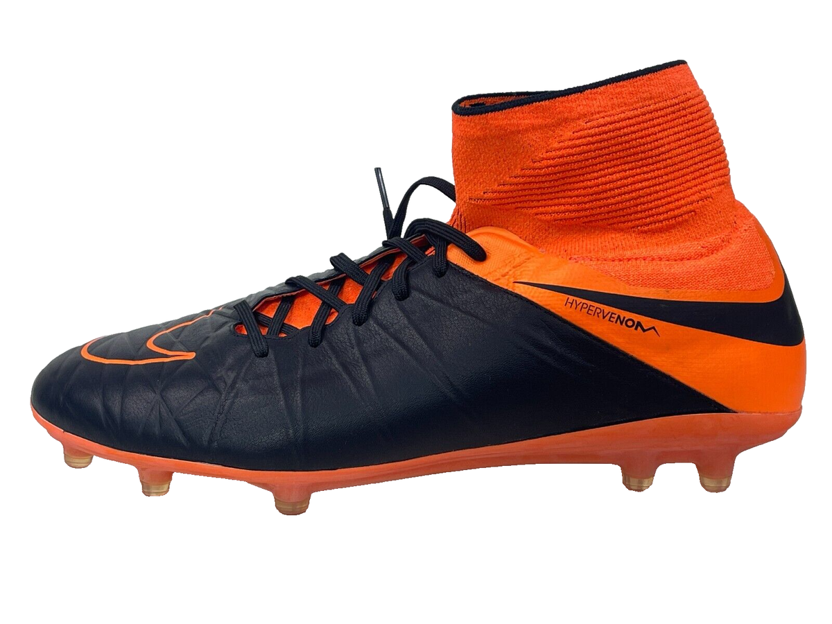 Nike Hypervenom Phantom II FG Leather Soccer Cleats Black Nike Hypervenom Phantom II FG Leather Soccer Cleats Black