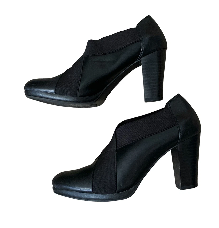 ANDREW GELLER Womens Size 6 M Black Pull On Faux Leather Kell Bootie Shoes - Image 4 of 4