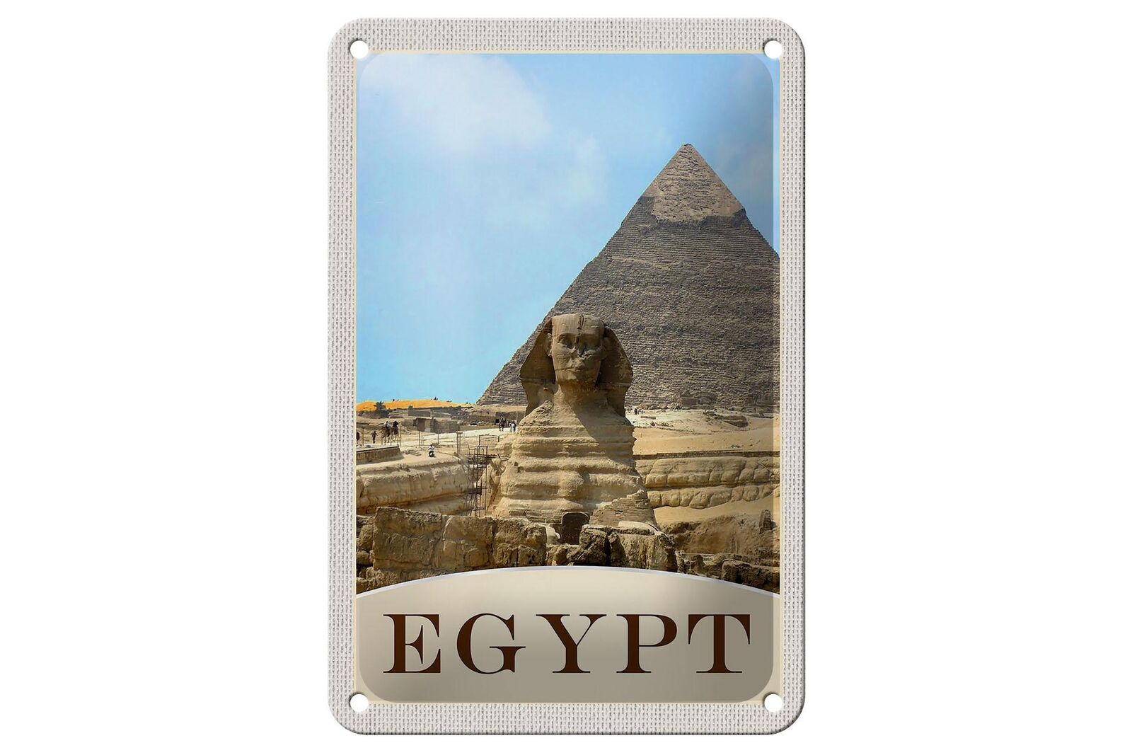 Blechschild Reise 12x18 cm Ägypten Afrika Pyramide Wüste Urlaub Schild