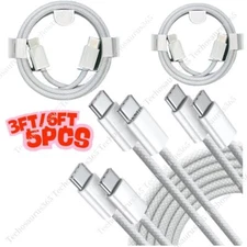 5X 60W Type C Charging Cord Fast Charger USB-C to USB-C Cable For iPhone 16 15