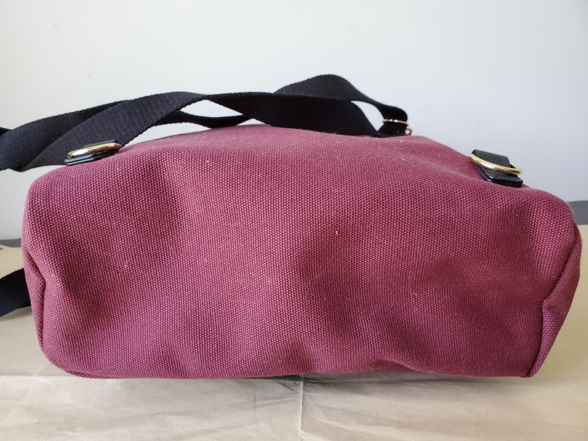 Henri Bendel Burgundy Canvas Maroon Limited Edition Backpack