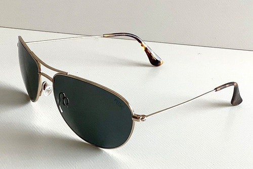 Maui Jim Sea House Sunglasses MJ 772-16 Gold Frames Polarized Fuse Black Lens