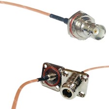 RG316 BNC FEMALE BIG BULKHEAD to N Female Flange O-Ring RF Cable Rapid-SHIP LOT